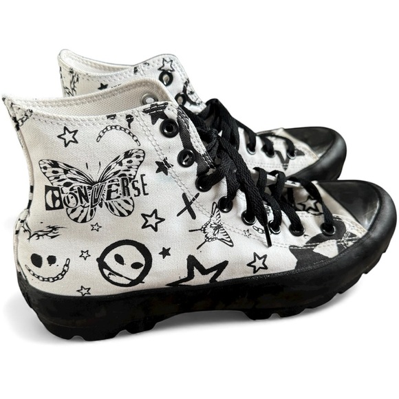 Converse Shoes - Converse Lugged Platform Chuck Taylor Butterfly Smiley Faces Shoes M9/W11